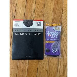 NEW Vintage Black Pantyhose Leggs Ellen Tracy